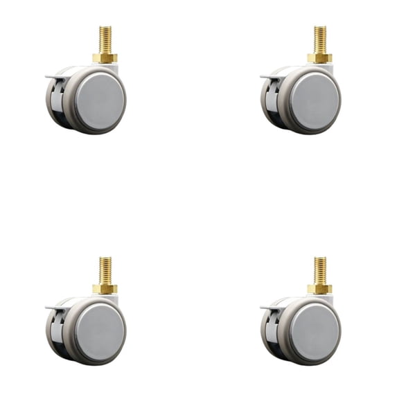 2 Inch MRI Safe Casters with Brakes – 12mm Threaded Stem – Set of 4 – SCC