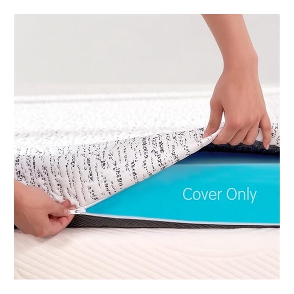 2 Inch Mattress Topper Cover, Full Size Mattress Topper Protector Cover (Only Cover) Breathable Removable Zipper Cover