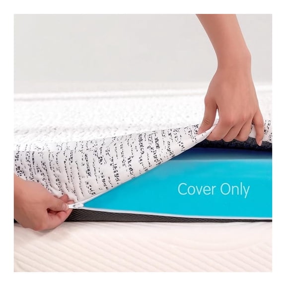 2 Inch Mattress Topper Cover, King Size Mattress Topper Protector Cover (Only Cover) Breathable Removable Zipper Cover