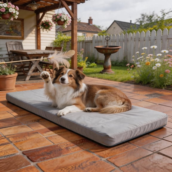 2 Inch Memory Foam Dog Bed Mat Anti-Slip Bottom Portable Roll Up Pet Sleeping Pad for Outdoor Camping Car Tent