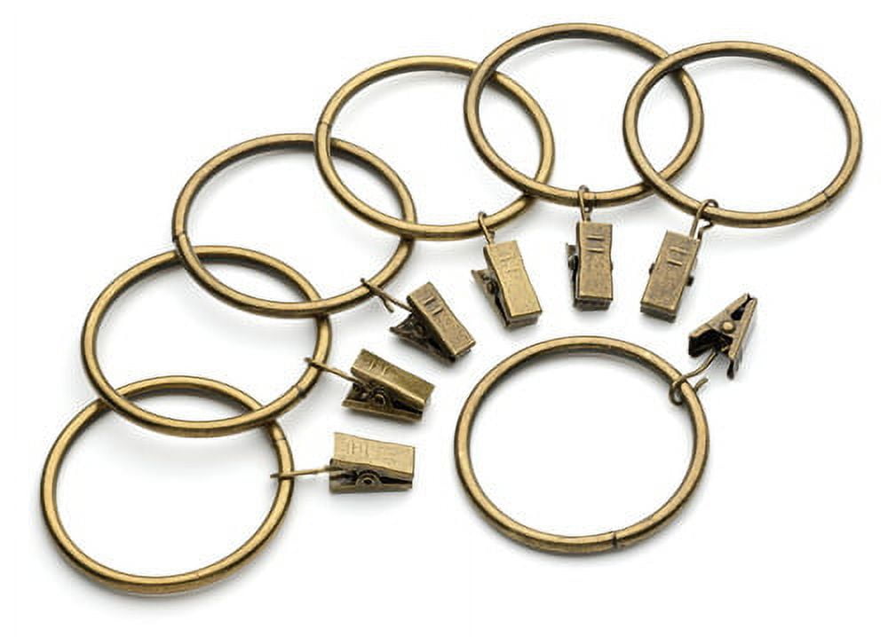 Iron Metal Antique Bronze 2 Inch Curtain Clip Rings with Drapery ...