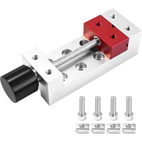 2 Inch Mini Bench Vise, Aluminum Alloy Drill Press Vice Clamp, Flat Opening Parallel Table Vise, Heavy Duty Fixing Clamp for Drill Press Machine DIY Craft Carving Woodworking Bed Holding Tool