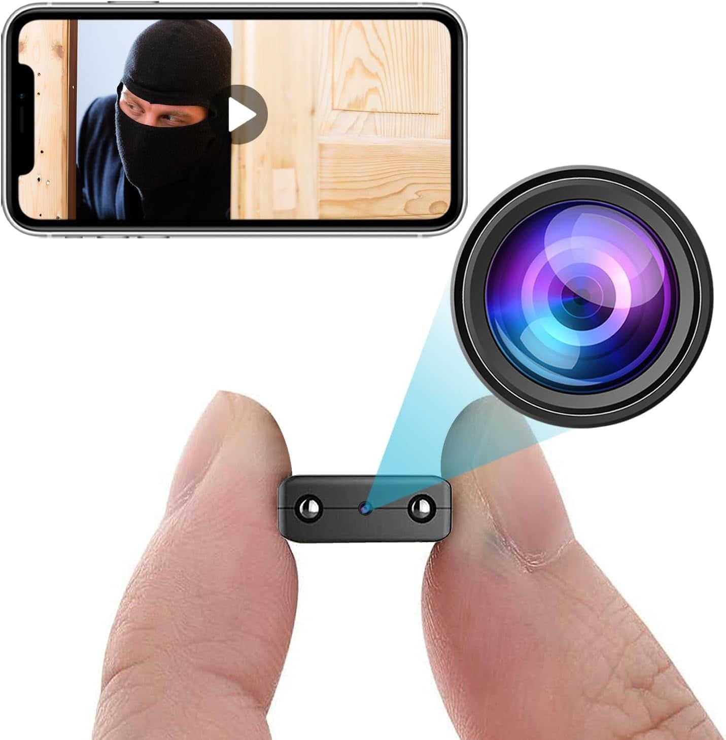 2 Inch Mini Camera Hidden Wireless,with Night Vision IR & Loop Record ...