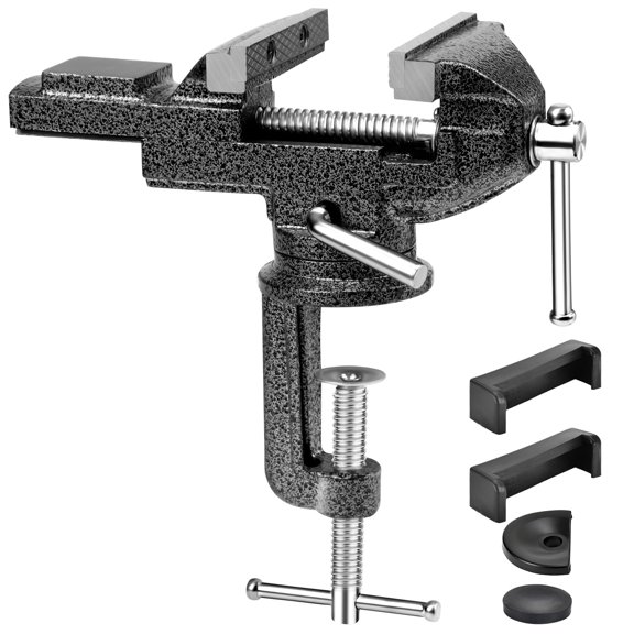 2 Inch Mini Jeweler Bench Vise, Cast Steel Vice Clamp for Woodworking | Table Vise, Metalworking, Drilling, Jewelry Making, Craft Repair, Model Building, Clamp-On, Portable, Golf Grip, Hobby Vise