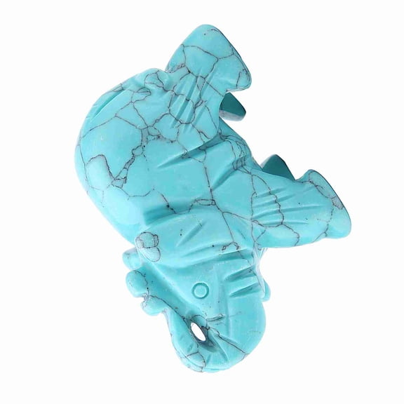 2 Inch Natural Turquoise Carved Elephant Figurine Hand Carved Stone Statue for Home Desktop Tabletop Decor Ornament