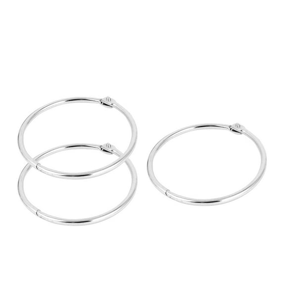 2 Inch Nickel Plated Steel Loose Leaf Binder Rings Hinge Snap Rings - 3 Pack