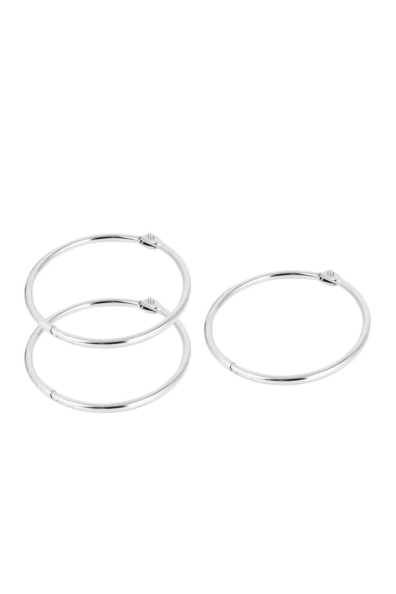 2 Inch Nickel Plated Steel Loose Leaf Binder Rings Hinge Snap Rings - 3 Pack