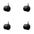 thumbnail image 1 of 2 Inch Office Chair Casters Nylon Twin Wheel 3/8 Threaded Stem Set of 4 SCC, 1 of 2