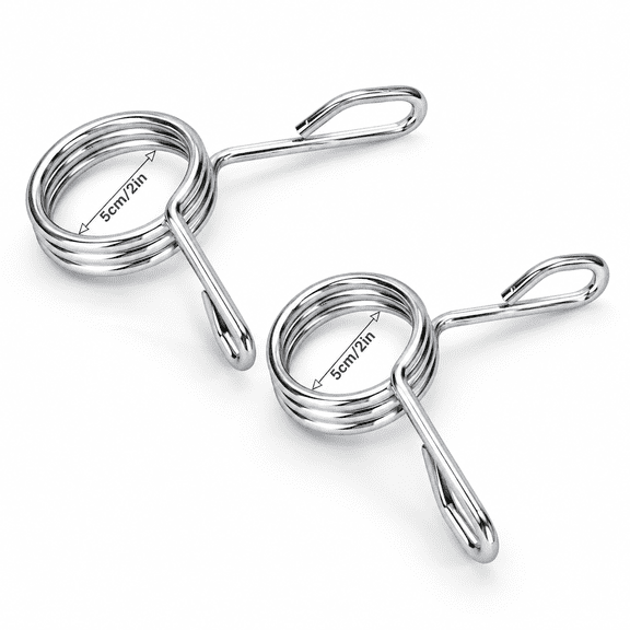 2 Inch Olympic Barbell Clips Spring Collars for Weightlifting Powerlifting, 2 Pairs