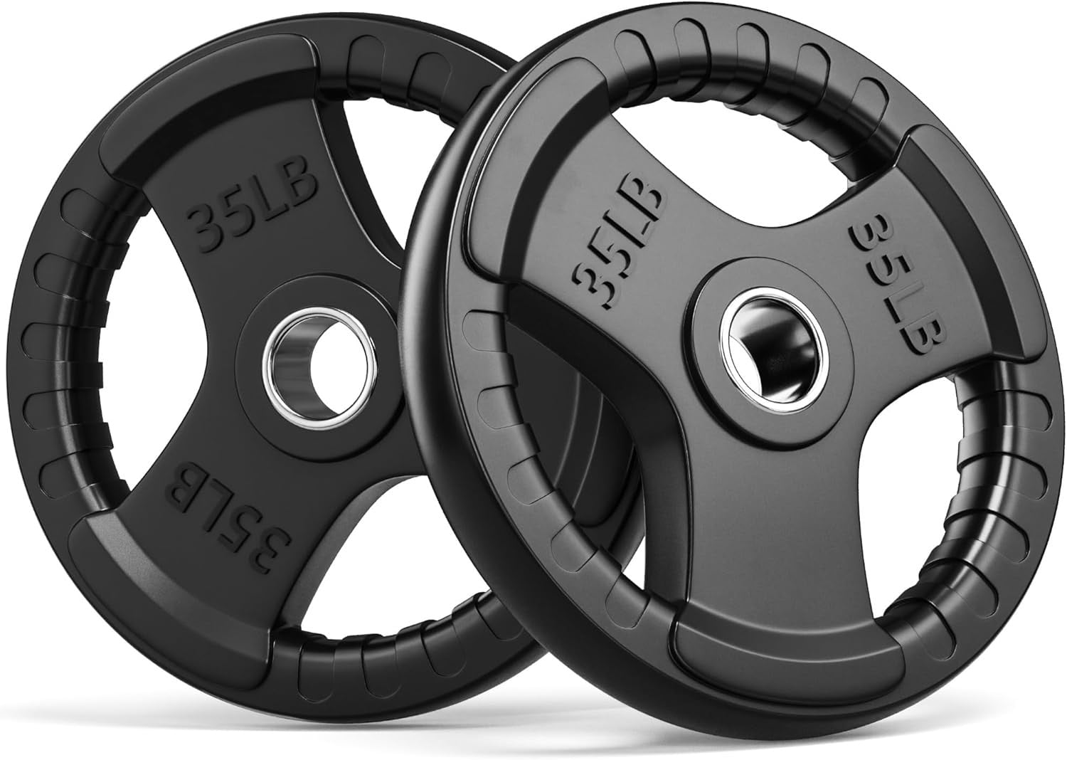 2-Inch Olympic Rubber Weight Plates, Cast Iron Strength Training Plates Set, Barbell Weight Lifting Plates for Home Gym, (2.5/5/10/25/35/45 LB)
