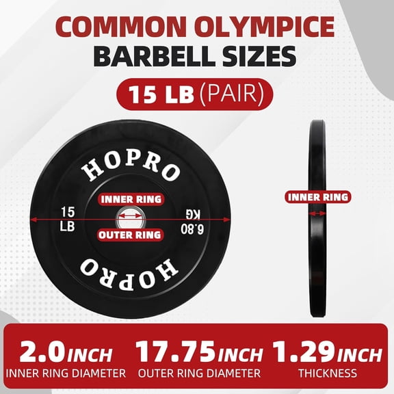 2-Inch Olympic Rubber Weight Plates Sets, Bumper Plates Set with Barbell for Strength Training, 10LB-370LB, Black