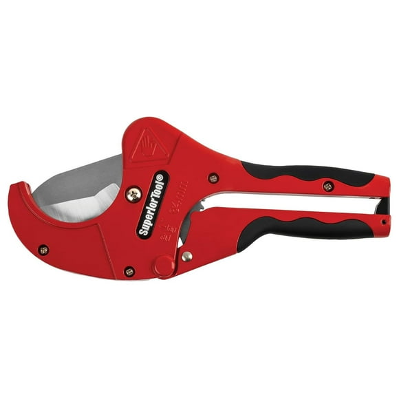 2 Inch PVC Ratcheting Cutter - One-Handed PVC Pipe Cutter Tool for Plumbing, Quick Cutters for Electrical Conduit, Max 2 Diameter Multicolor 10"