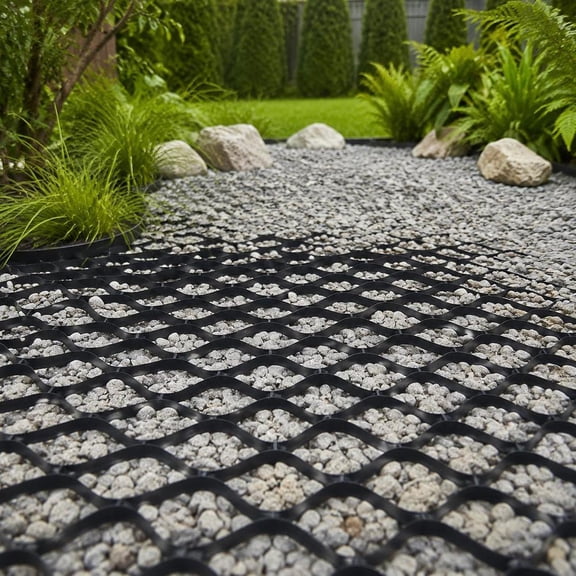 2 Inch Permeable Geo Grid 26.87 X 3.94 Ft, Ground Retainer and Driveway Stabilization Grid for Garden, Walkway, Rv Parking and Slopes
