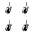 thumbnail image 1 of 2 Inch Polyurethane Wheel 5/16 Grip Neck Stem Caster Set of 4 Service Caster, 1 of 2