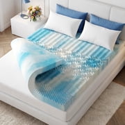 2 Inch Queen Memory Foam Mattress Topper, 5-Zone Support, Cooling Gel
