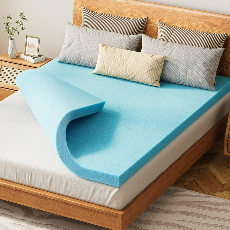 2 Inch Queen Memory Foam Mattress Topper Cooling Gel Infused Mattress Topper Ventilated Soft Bed Topper for Pressure Relief Back Pain Suitable for Sleeper Sofa RV Camper CertiPUR US Certified Walmart....