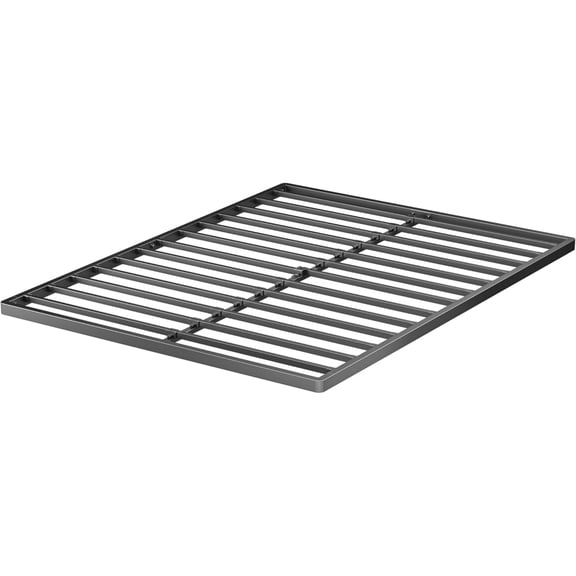2 Inch Queen Metal Box Spring with Round Corners - 3000 lbs Capacity, Low Profile Bed Slat Replacement Bunkie Board with Steel Slats, Noise-Free, Easy Assemble, Black