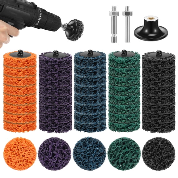2 Inch Quick Change Strip Disc Multi Color Kit Paint and Rust Removal Wheel for Die Grinder/Drill with 1/4" Roll Lock Holder Surface Prep and Conditioning