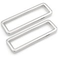 thumbnail image 1 of 2 Inch Rectangle Rings Buckle Metal Rectangular Buckle Loop for Bag Belt Strap Quality Finish 4 pcs SCLP (2 Inches Loop, Silver), 1 of 5