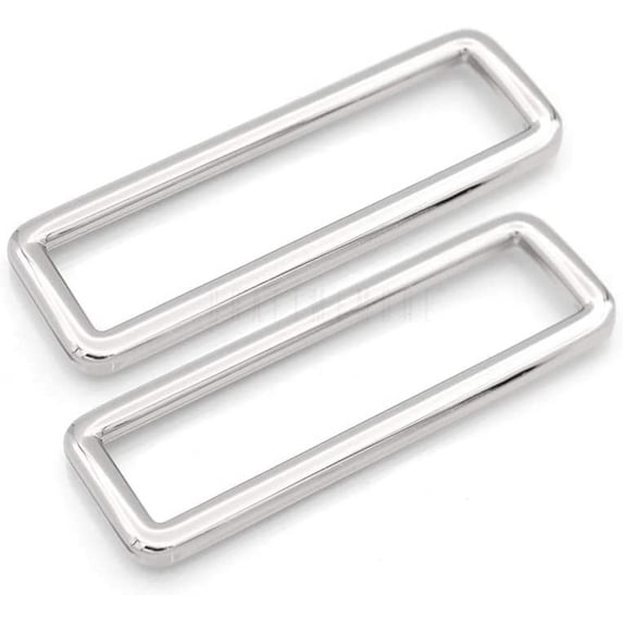2 Inch Rectangle Rings Buckle Metal Rectangular Buckle Loop for Bag Belt Strap Quality Finish 4 pcs SCLP (2 Inches Loop, Silver)