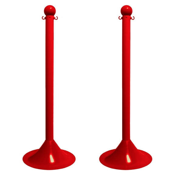2 Inch Red Light Duty Stanchion (2 Pk)