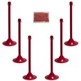 thumbnail image 1 of 2 Inch Red Light Duty Stanchion & Chain Kit (6 Pk), 1 of 9
