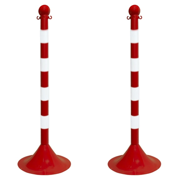 2 Inch Red/White Light Duty Stanchion (2 Pk)