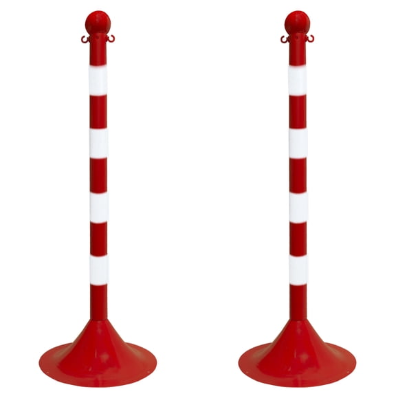 2 Inch Red/White Light Duty Stanchion (2 Pk)
