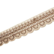 2 Inch Regal Gold Metallic Sequined Cording On Plain Woven Trim For Sewing, Crafts, Decor, & Upholstery - Cream 1 Pack (9.8 Yards / 9 Meters)