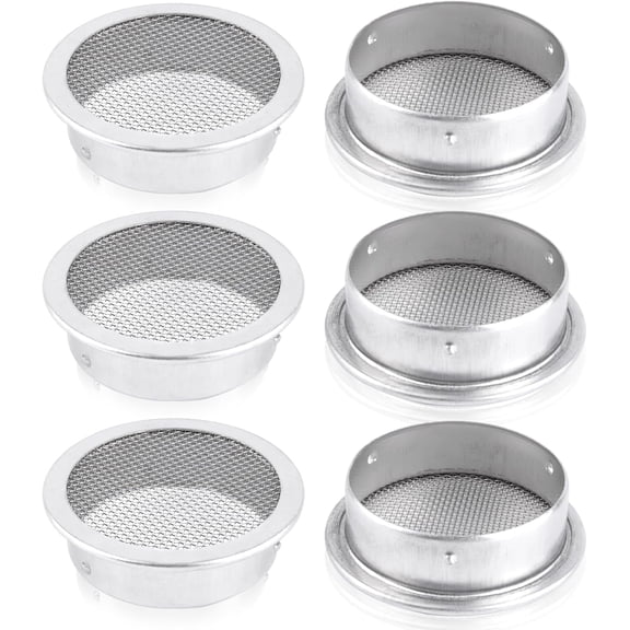 2 Inch,Round Open Screen Vent,Mill Finish, Pack of 6