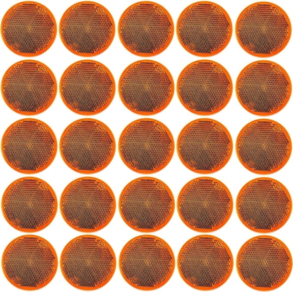 2" Inch Round Reflector Super Strong Adhesive DOT/SAE Approved 25x Amber
