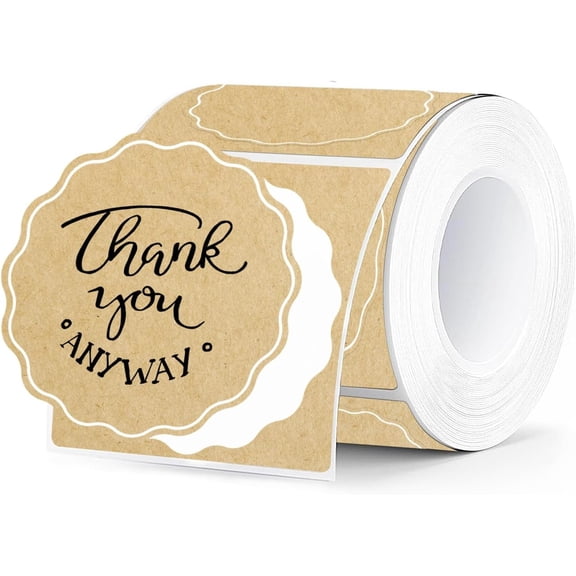 2 Inch Round Thermal Labels, Flower Thermal Sticker Labels for Small Business, Logo Design, Baking, 500 Sheets/1 Roll