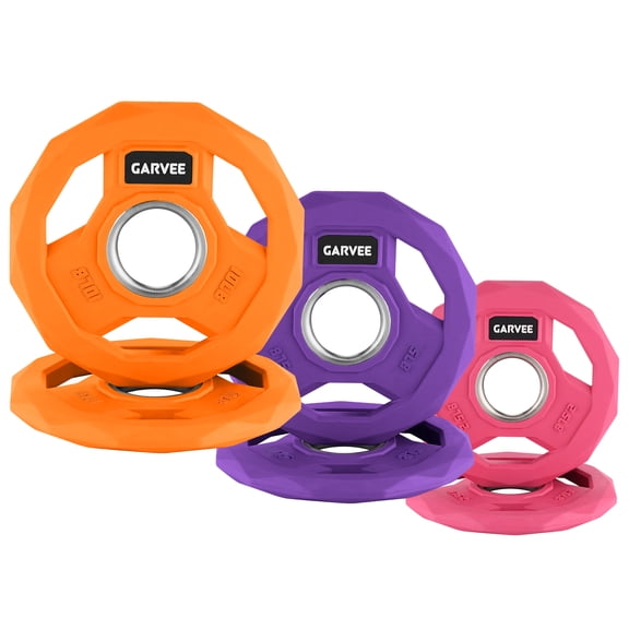 2-Inch Rubber Coated Bumper Plates Set – Color-Coded Weight Plate for Home Gym Strength Training 2.5 Lbs- 45Lbs,Cast Iron Set of Plates Weights for Men & Women Single, Pair & Full Sets Options