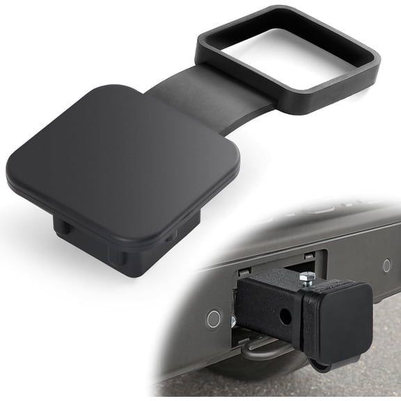 2 Inch Rubber Trailer Hitch Cover Plug Cap, Waterproof Dustproof Car Exterior Accessories Fits Most Vehicle Hitch Receivers
