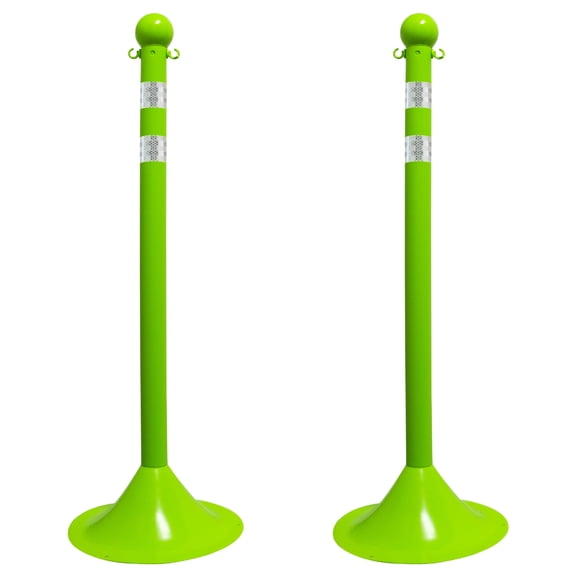 2 Inch Safety Green Reflective Light Duty Stanchion (2 Pk)