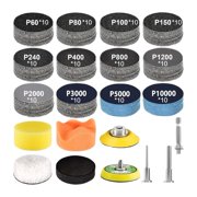 2 Inch Sanding and Polishing Kit, 120 PCS Rotary Tool Accessories with Foam Pads and Wool Buffer, Black