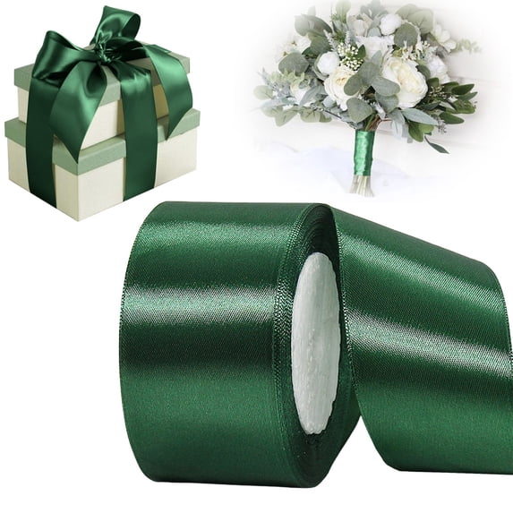 2 Inch Satin Ribbon 25 Yards, Gift Wrapping Ribbon Fabric Ribbon for Wedding Party Decoration, Hair Bows Making, Bouquet Wraps, DIY Crafts, Holiday Presents and Special Events
