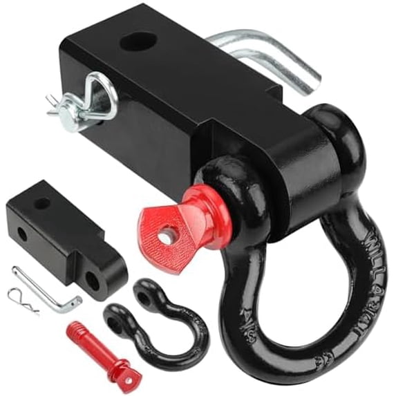 2; Tow Shackle Trailer Hitch Receiver 3/4; D-Ring Recovery Truck SUV Heavy Duty I.284401884
