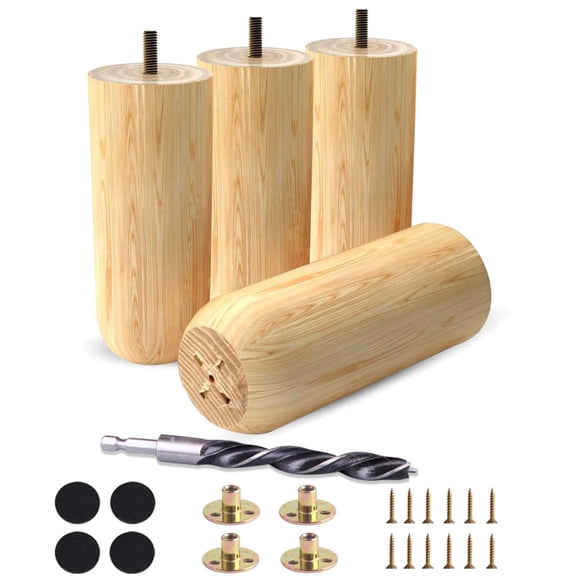 2 Inch Small Wood Furniture Legs Set of 4,Short Solid Wood Sofa Legs Replacement for Furniture Couch Chair Ottoman Loveseat Coffee Table Cabinet Furniture Wood Legs