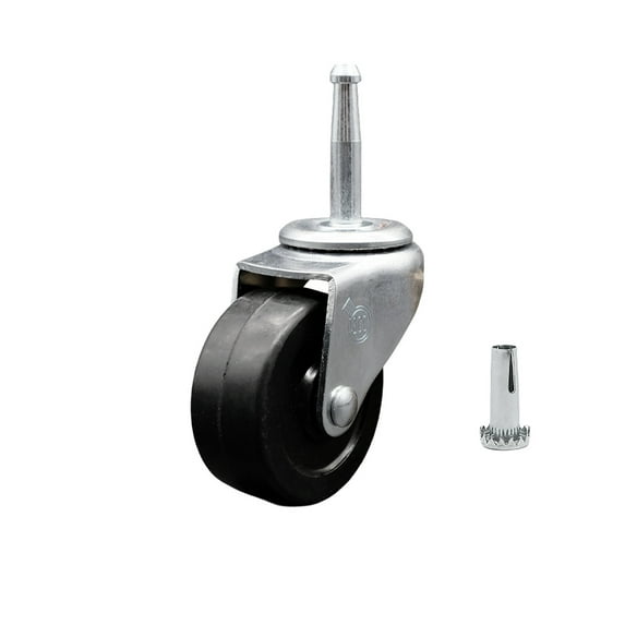 2 Inch Soft Rubber Wheel 5/16 Grip Neck Stem Caster Service Caster Brand