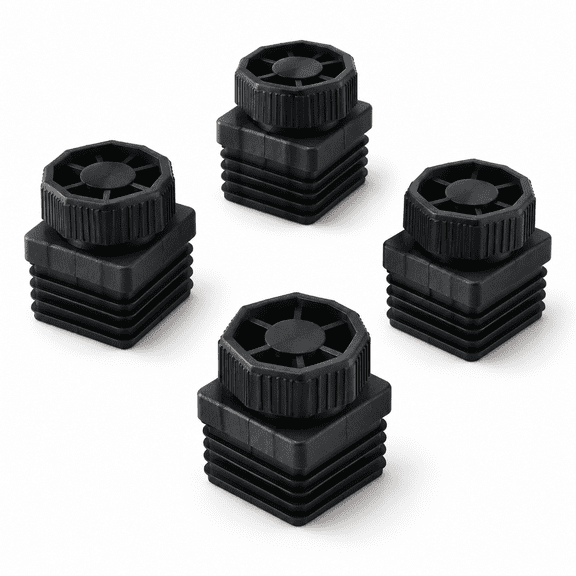 2 Inch Square Adjustable Furniture Leveling Feet, Heavy Duty Support 1200lb