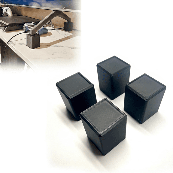 2 Inch Square TV Stand Riser Set of 4, Compact TV Stand Lift for Console, Sound Bar and Media Devices, Non-Slip Furniture Riser for TV Cabinets and Entertainment Centers