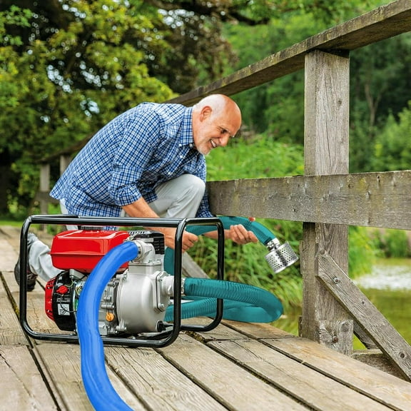 2 Inch Suction Hose Pump Kit with 65Ft Discharge Tube & 20Ft Heavy Duty Suction Hose - Includes Strainer & Cam Groove Adapter - Perfect for Drainage, Irrigation, and More