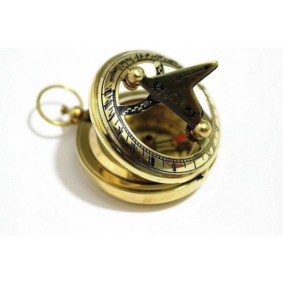 2-Inch Sundial Compass with Push Button - Portable & Precise Navigation Tool