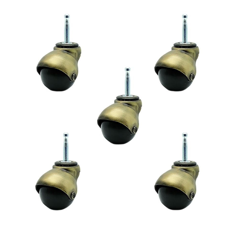 2 Inch Swivel Ball Caster Wheels for Furniture Windsor Antique Brass Hooded Stem Casters with