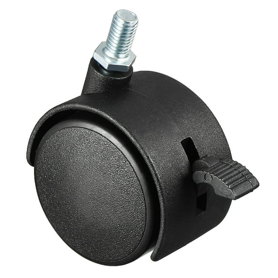 2 Inch Swivel Caster Wheels Nylon 360 Degree Threaded Stem Caster Wheel with Brake M8 x 15mm