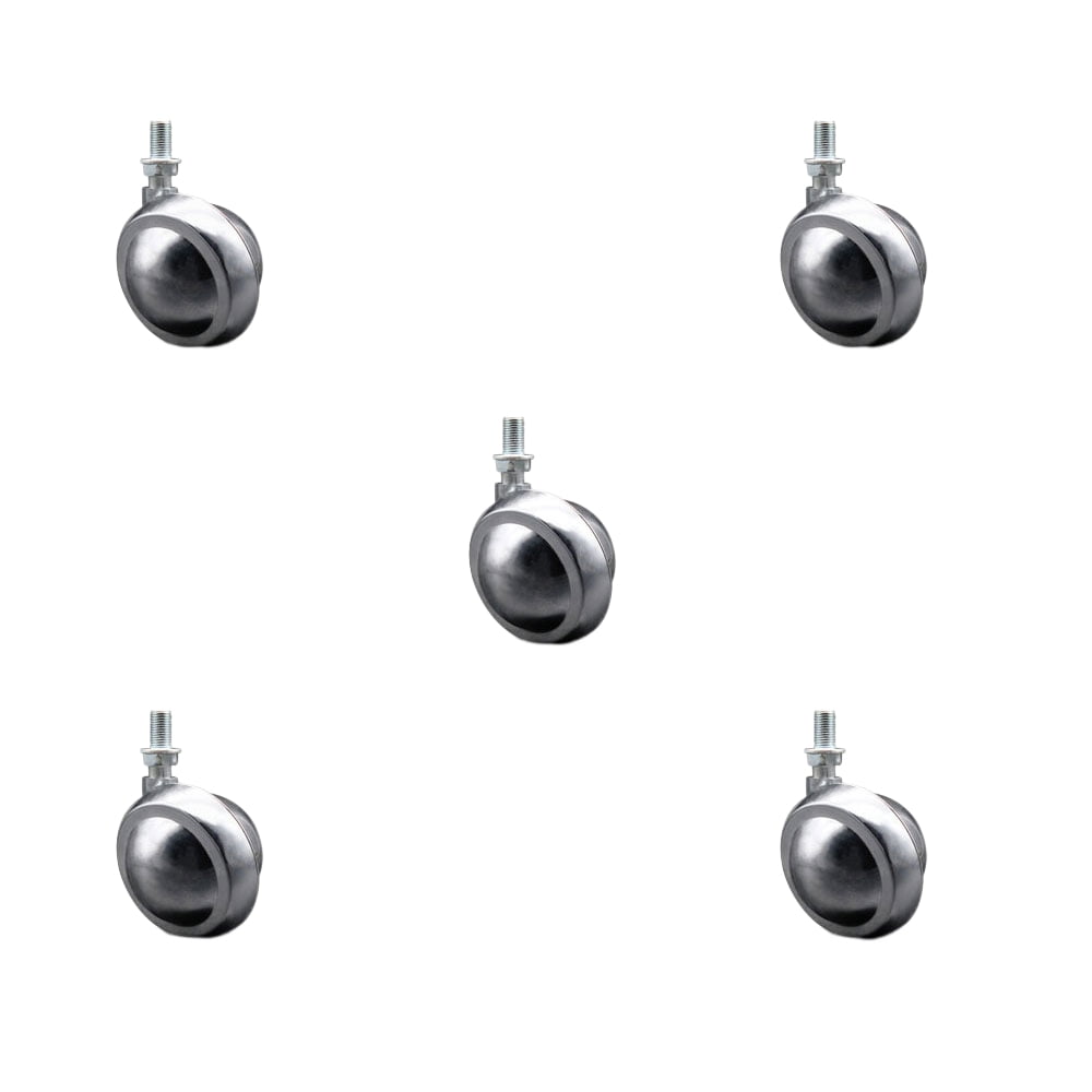 2 Inch Swivel Metal Ball Caster Wheels for Furniture Bright Chrome