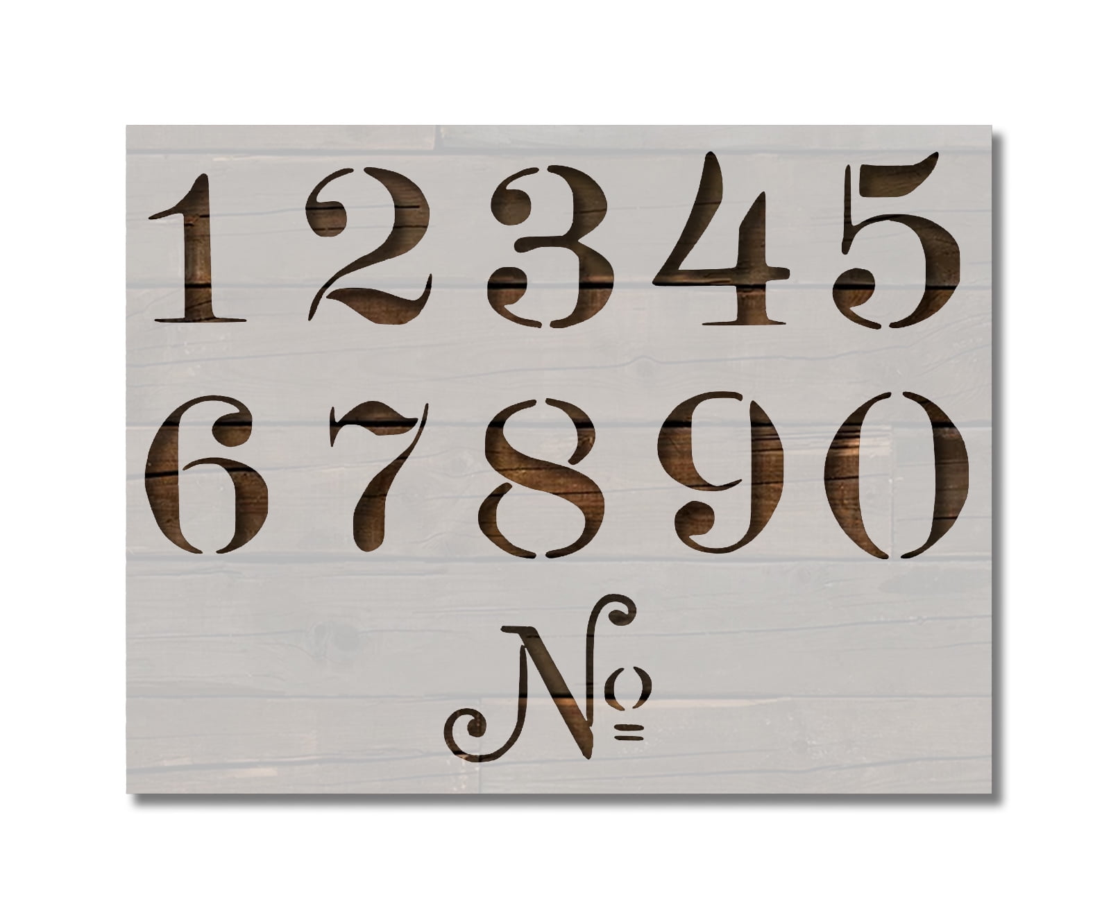 2 Inch Tall Old Typeface Type Numbers Stencil Template Reusable 8.5 x ...