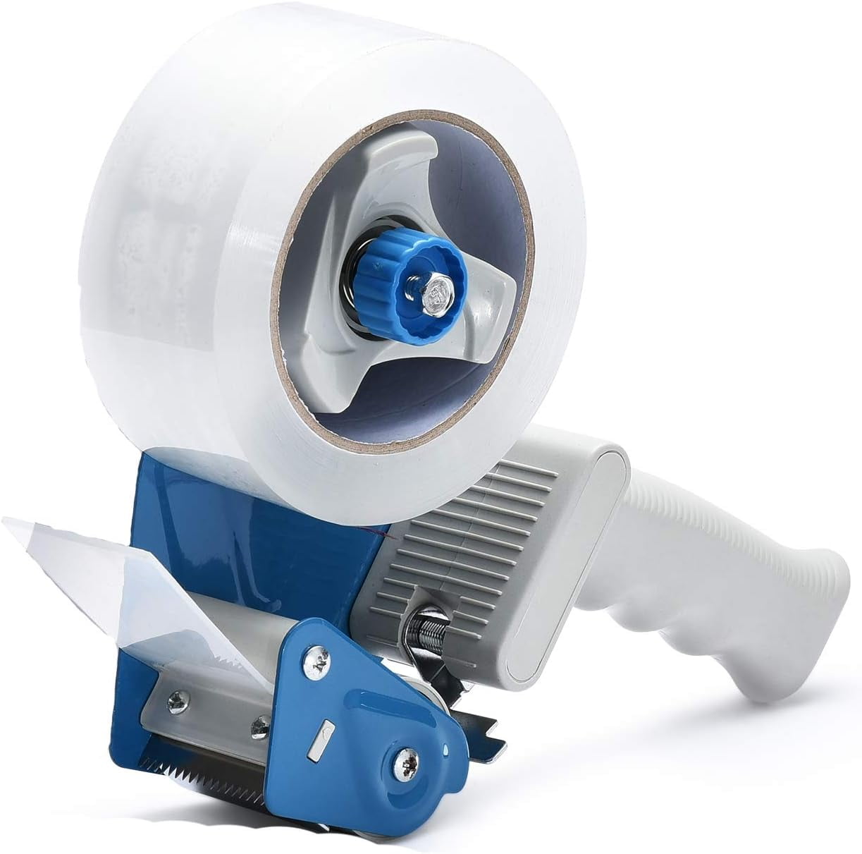 2 Inch Tape Gun Dispenser with 2 Inch Carton Packing Tape, Lightweight Industrial Side Loading Tape Dispenser - Blue