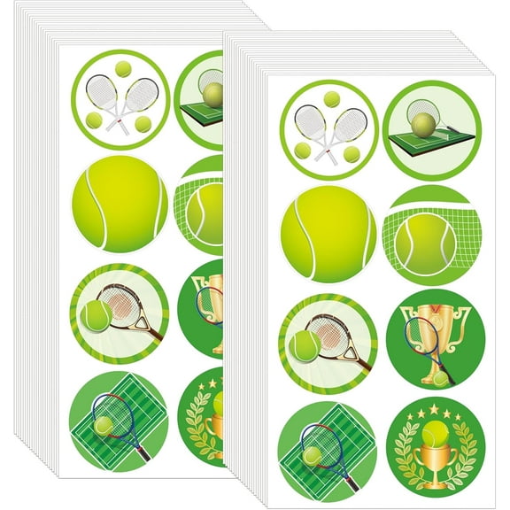 2 Inch Tennis Roll Stickers Tennis Ball Sports Themed Party Supplies Decorations Tennis Sports Balls Stickers 200pcs